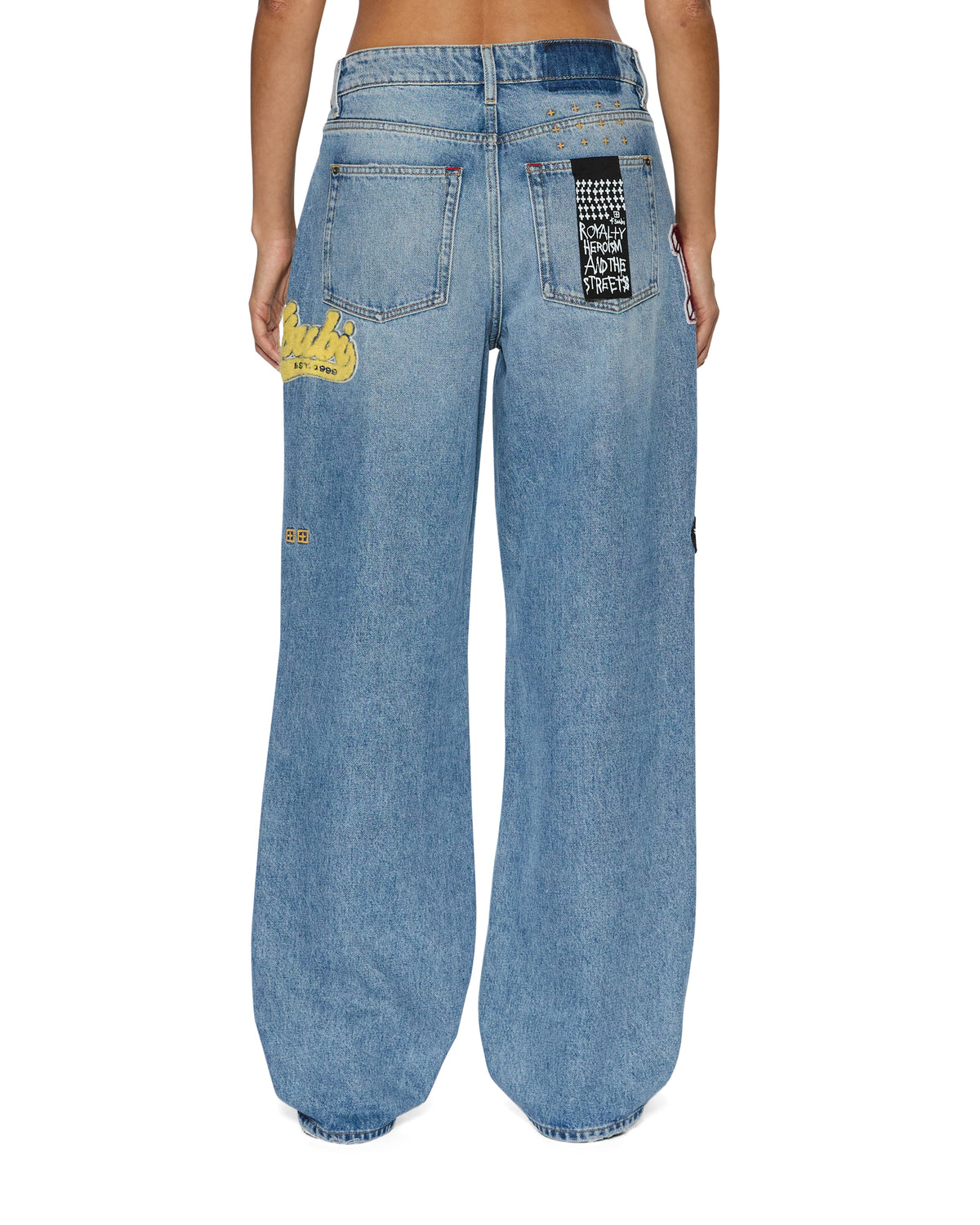 WOMENS LOW RIDER HORIZON PATCH DENIM JEANS