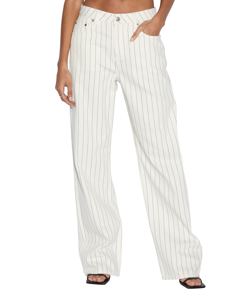 パンツ LGB sky white biker cut-off denim Y2K Low Rider Prophetik Low Rise Jeans - White Denim | Ksubi ++