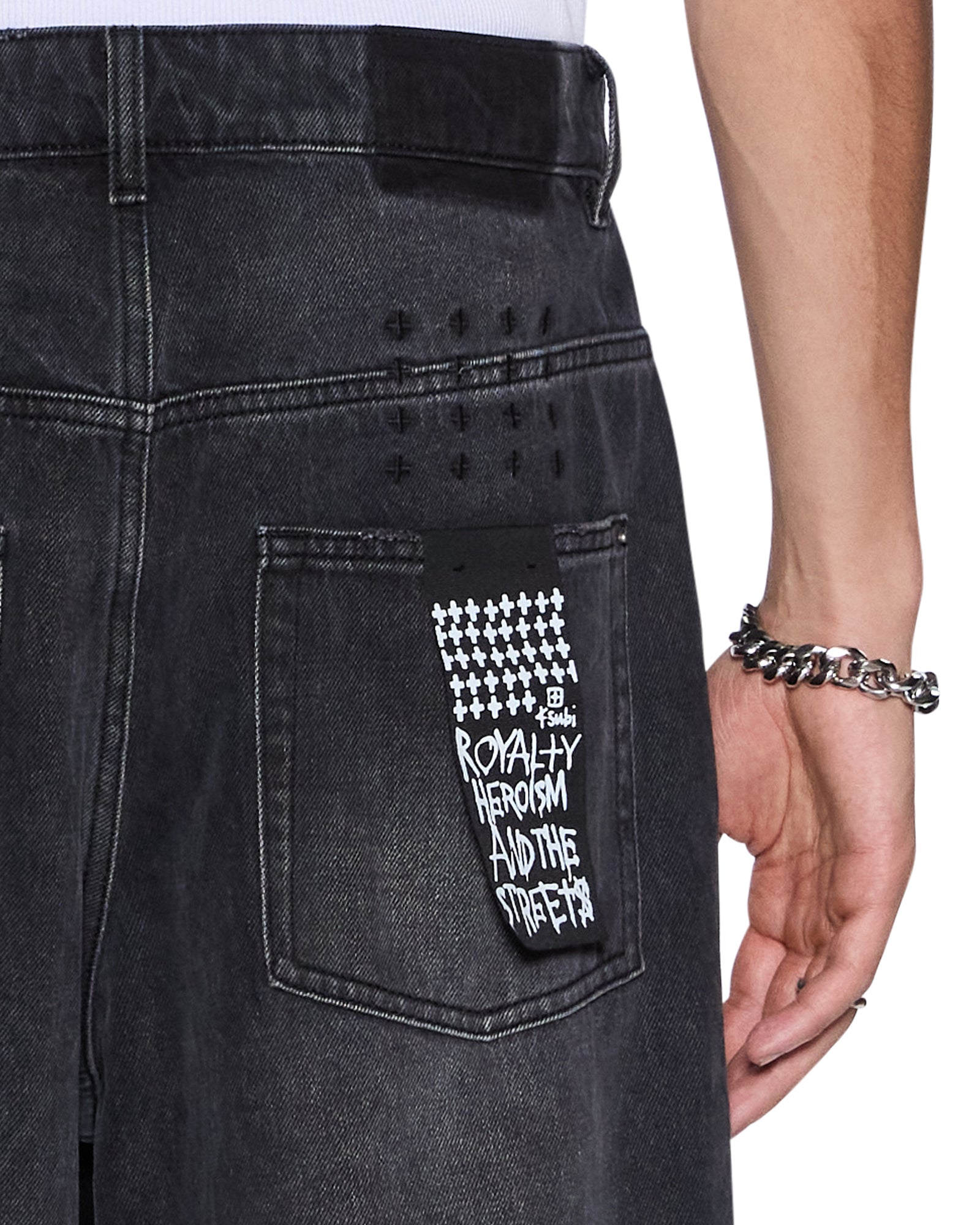 MENS  MAXX CARBON BLACK BAGGY DENIM JEANS