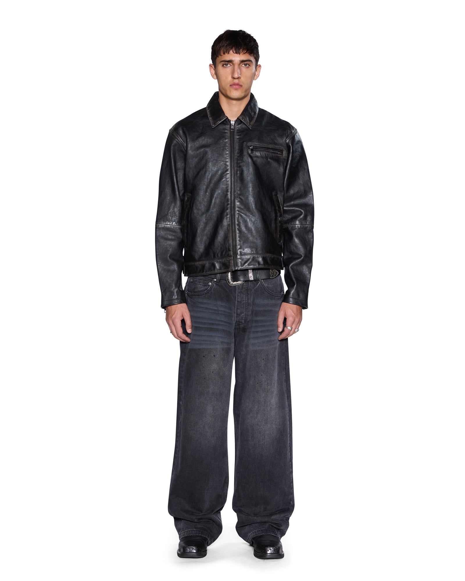 MENS MAXX CARBON BLACK DENIM JEANS