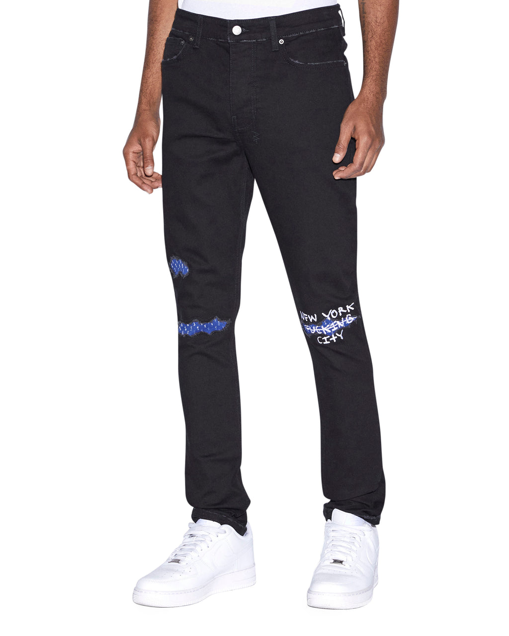 MENS CHITCH NYC LAID BLACK DENIM JEANS