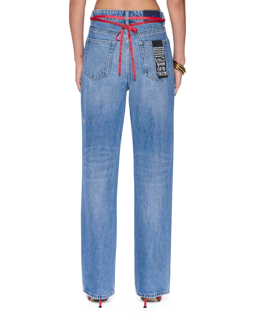Womens Icon Jean Frenchie Blue Straight Denim Jeans - Denim
