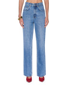 Womens Icon Jean Frenchie Blue Straight Denim Jeans - Denim