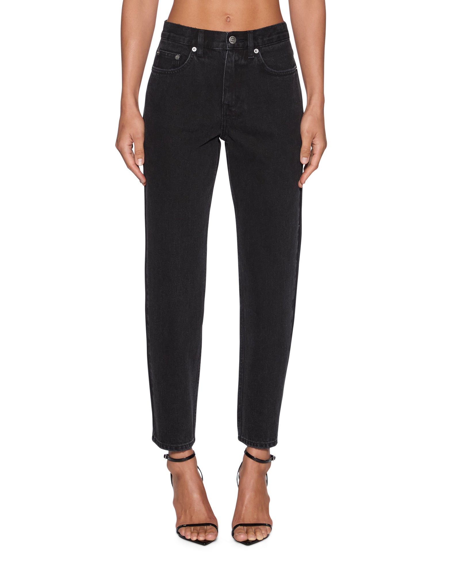 Womens Pinup Crop Jean Noir Straight Denim Jeans | Ksubi ++