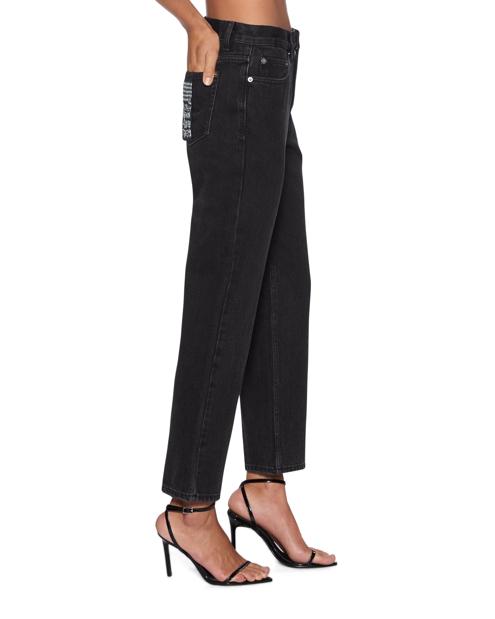 Womens Pinup Crop Jean Noir Straight Denim Jeans | Ksubi ++