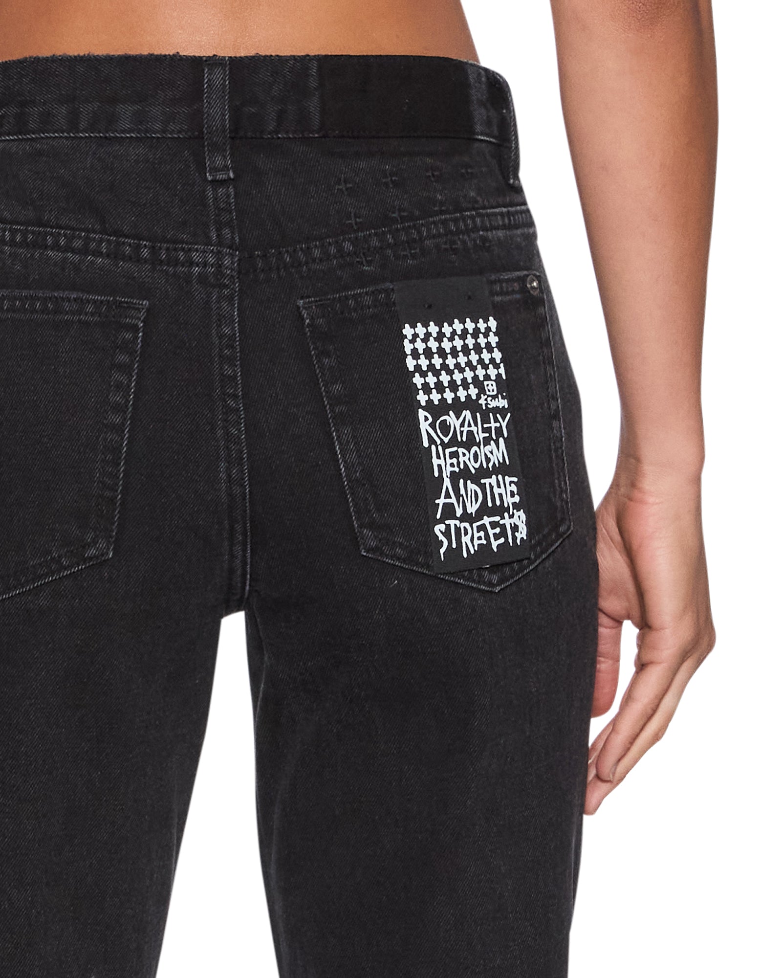 Womens Pinup Crop Jean Noir Straight Denim Jeans | Ksubi ++