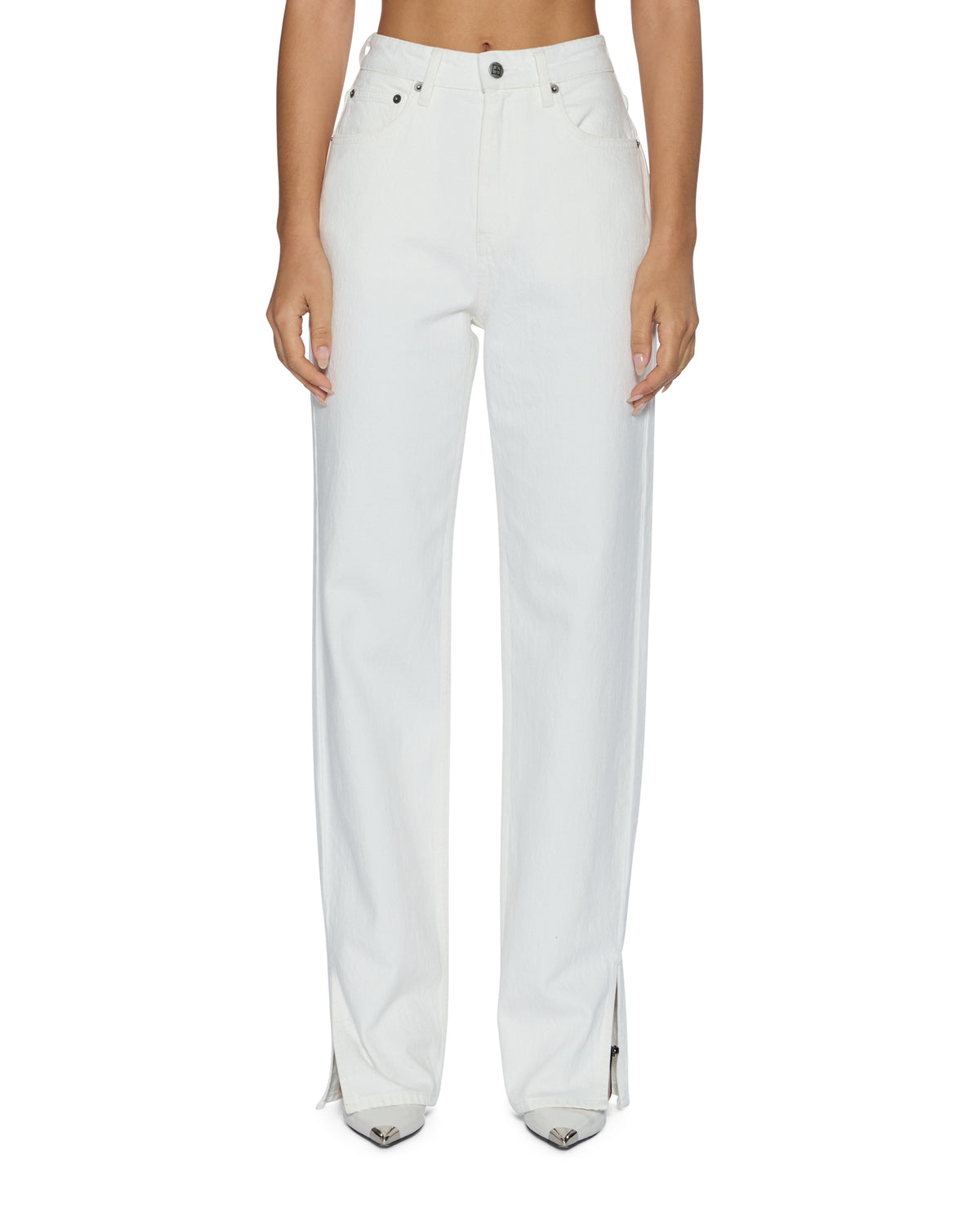 WOMENS PLAYBACK SPLITS ECRU DENIM JEANS