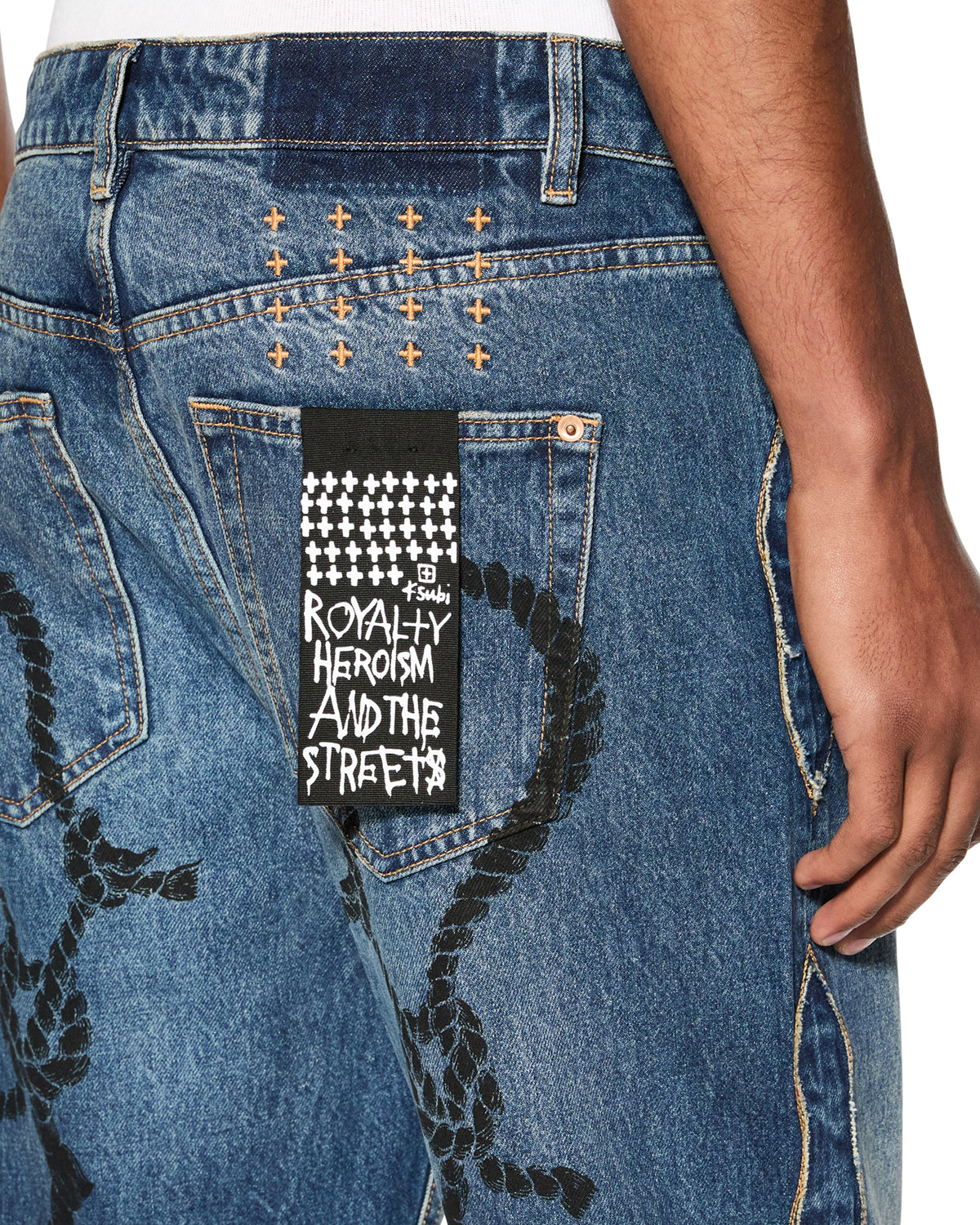 Mens Roped Doubledown Bronko Antique Kraft Bootcut Denim Jeans - Denim