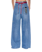 Womens Boyfriend Jean Frenchie Blue Baggy Denim Jeans - Denim