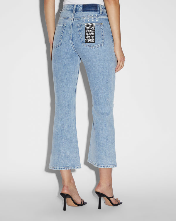 Soho Crop Flare Jeans Authentik - Light Blue Denim | Ksubi ++