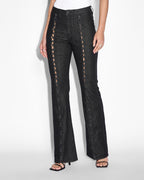 Womens Soho Ebony Laced Flare Denim Jeans - Black