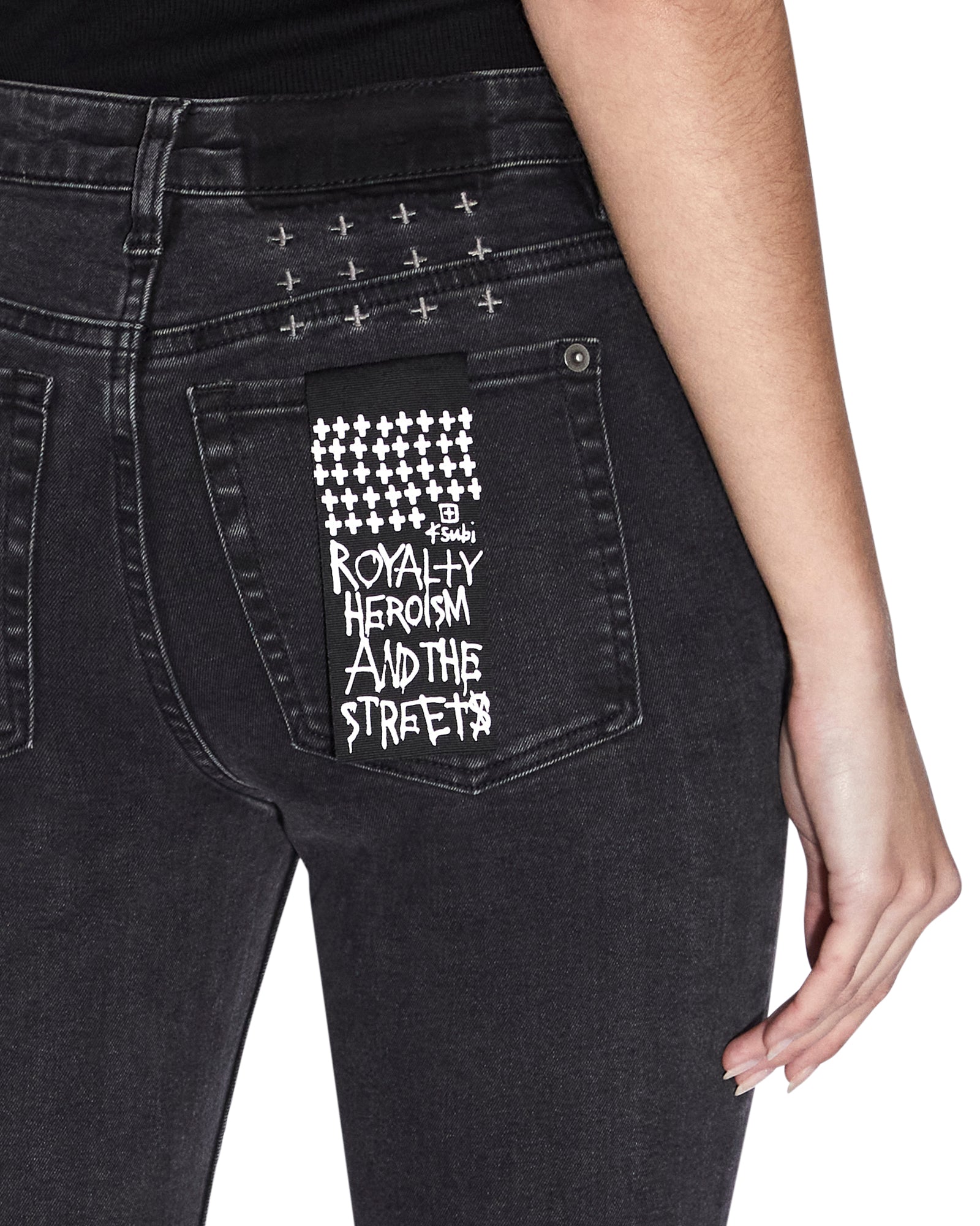 WOMENS SPRAY ON HELL CAT RIPPED DENIM JEANS