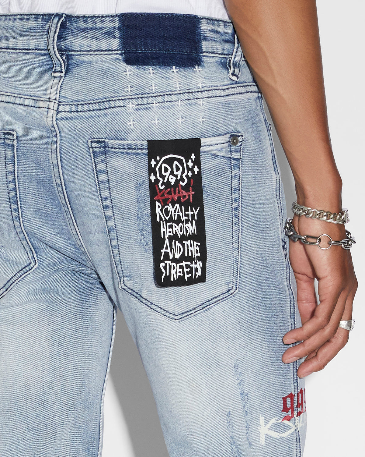 Mens Van Winkle Trashed Devil Skinny Denim Jeans - Denim
