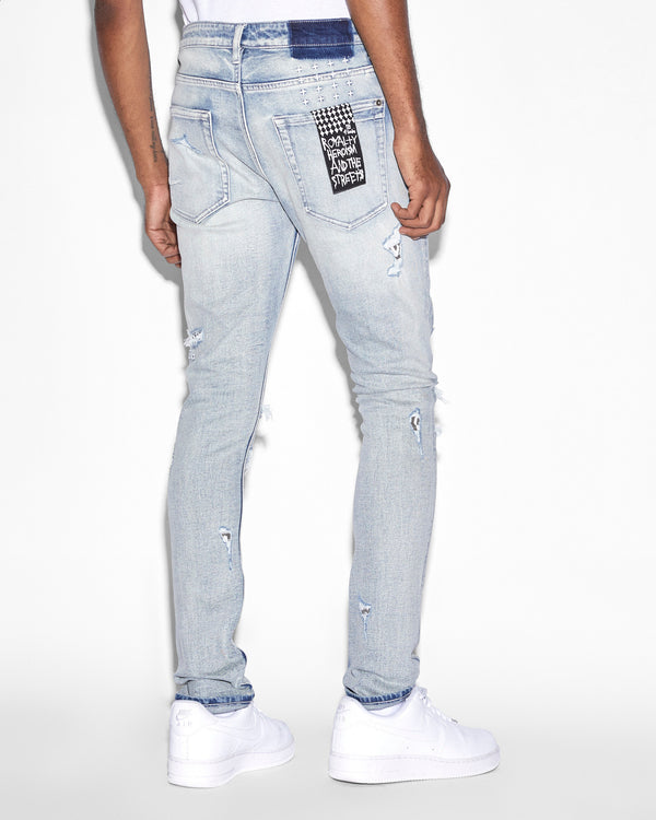 Van Winkle Punk Blue Shred Skinny Jeans - Blue Denim | Ksubi ++