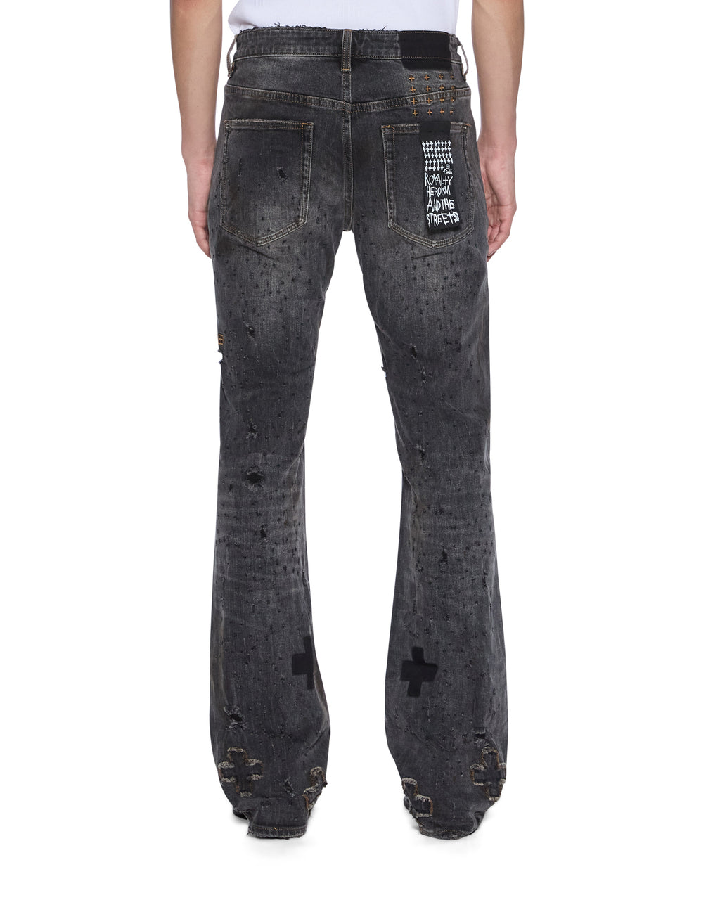 MENS BRONKO ASHER BLACK SHOTGUN DENIM JEANS