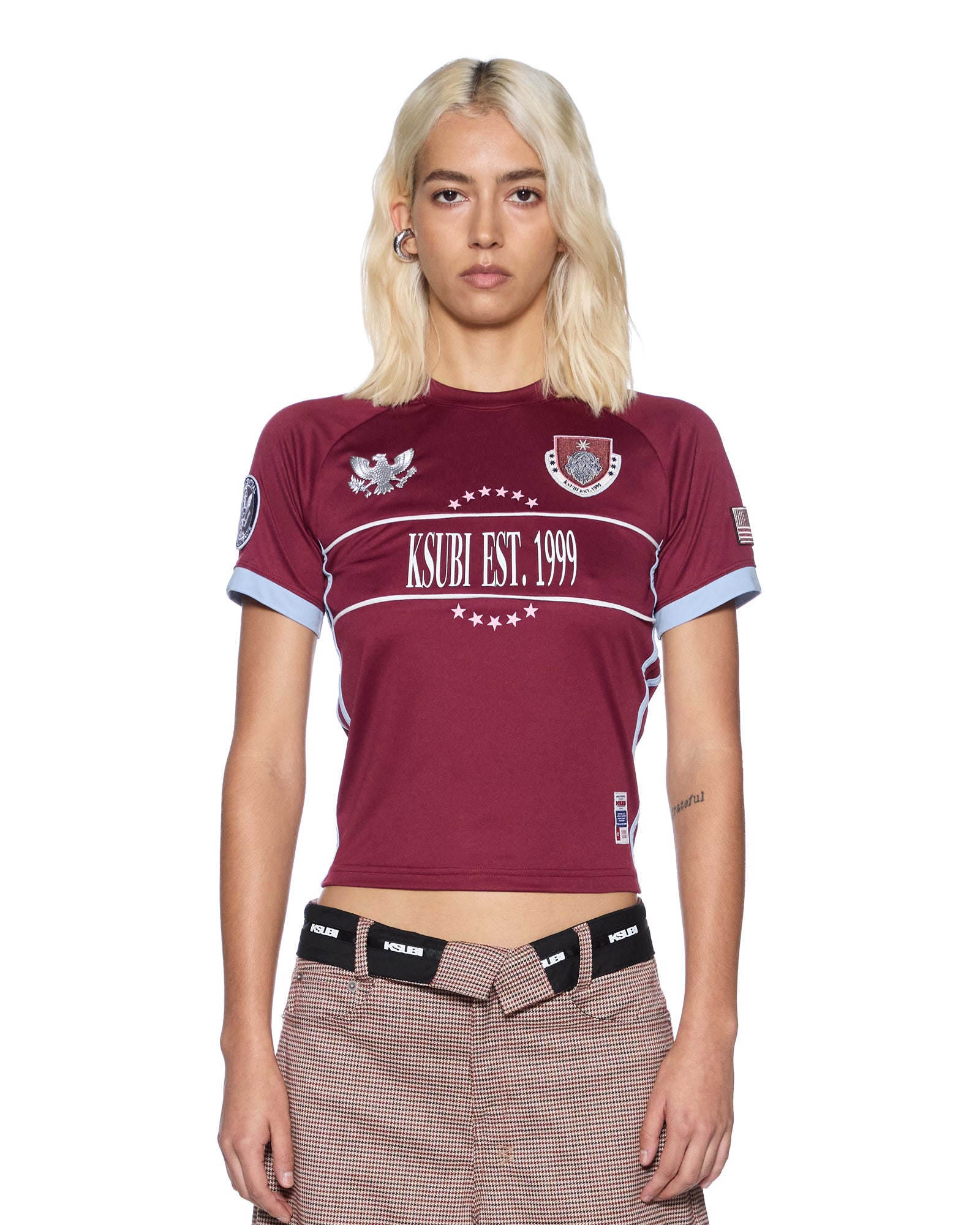 Womens Surround Vision Baby Jersey Sangria Tees | Ksubi ++