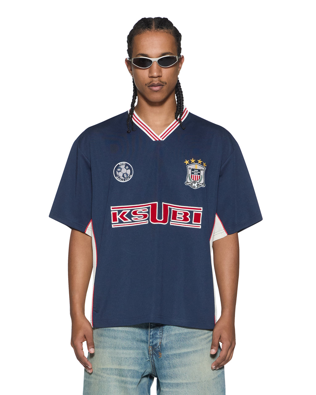 MENS OFFSIDE SS JERSEY NAVY FASHION TOPS