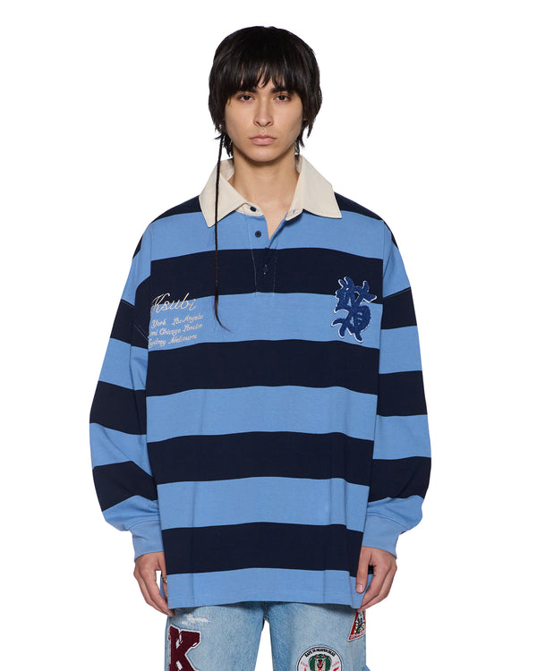 MADISON BLUE RUGBY SH BORDER OZW 01 ブルー MADISON BLUE RUGBY SH BORDER OZW 01 ブルー MADISON BLUE RUGBY SH