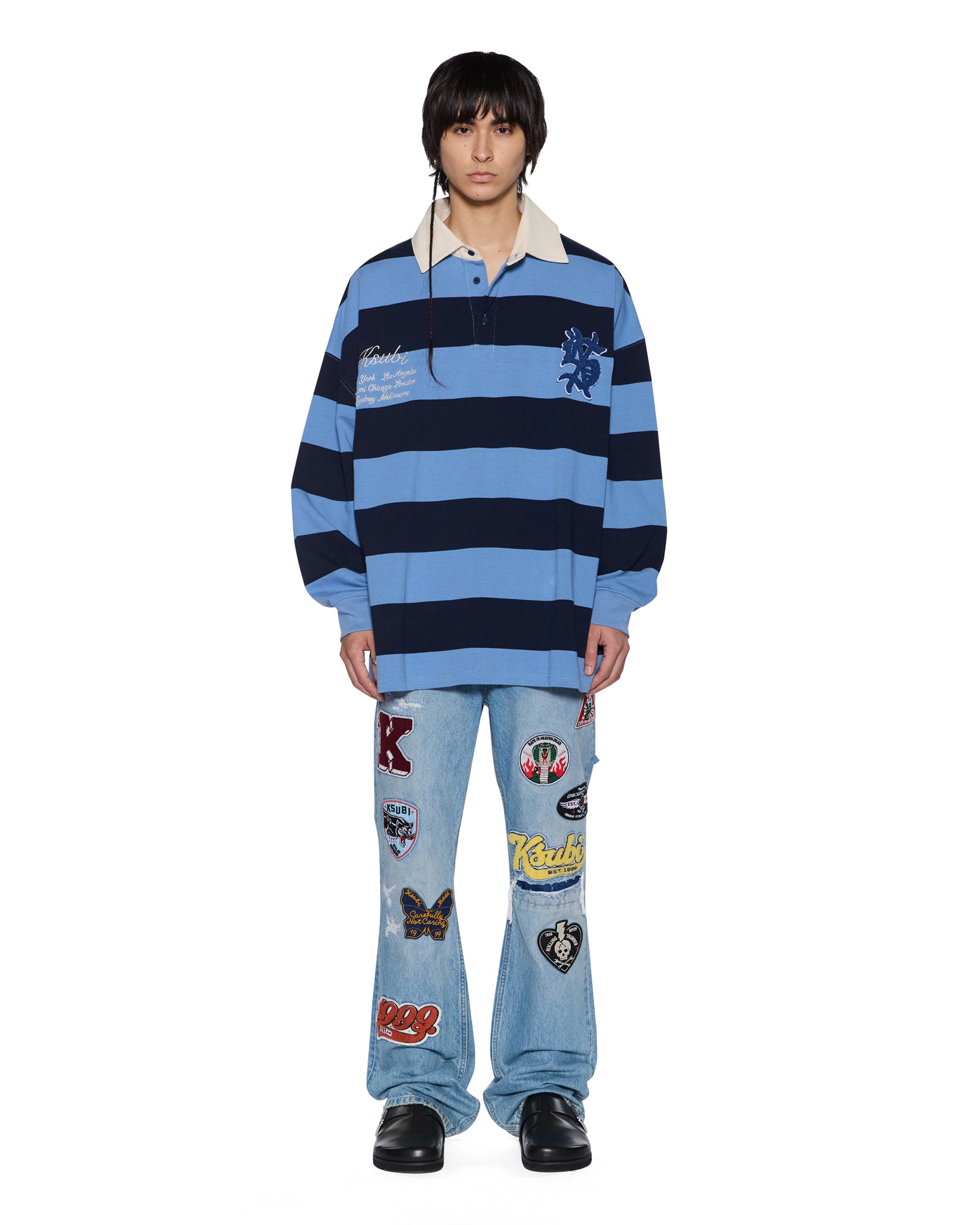 MENS BRONKO TRUE PATCHED BOOTCUT DENIM JEANS