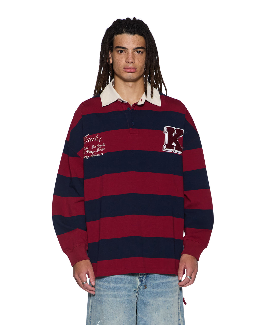 Mens Rugged Rugby Jersey Fire Fade Boxy Shirts - Burgundy
