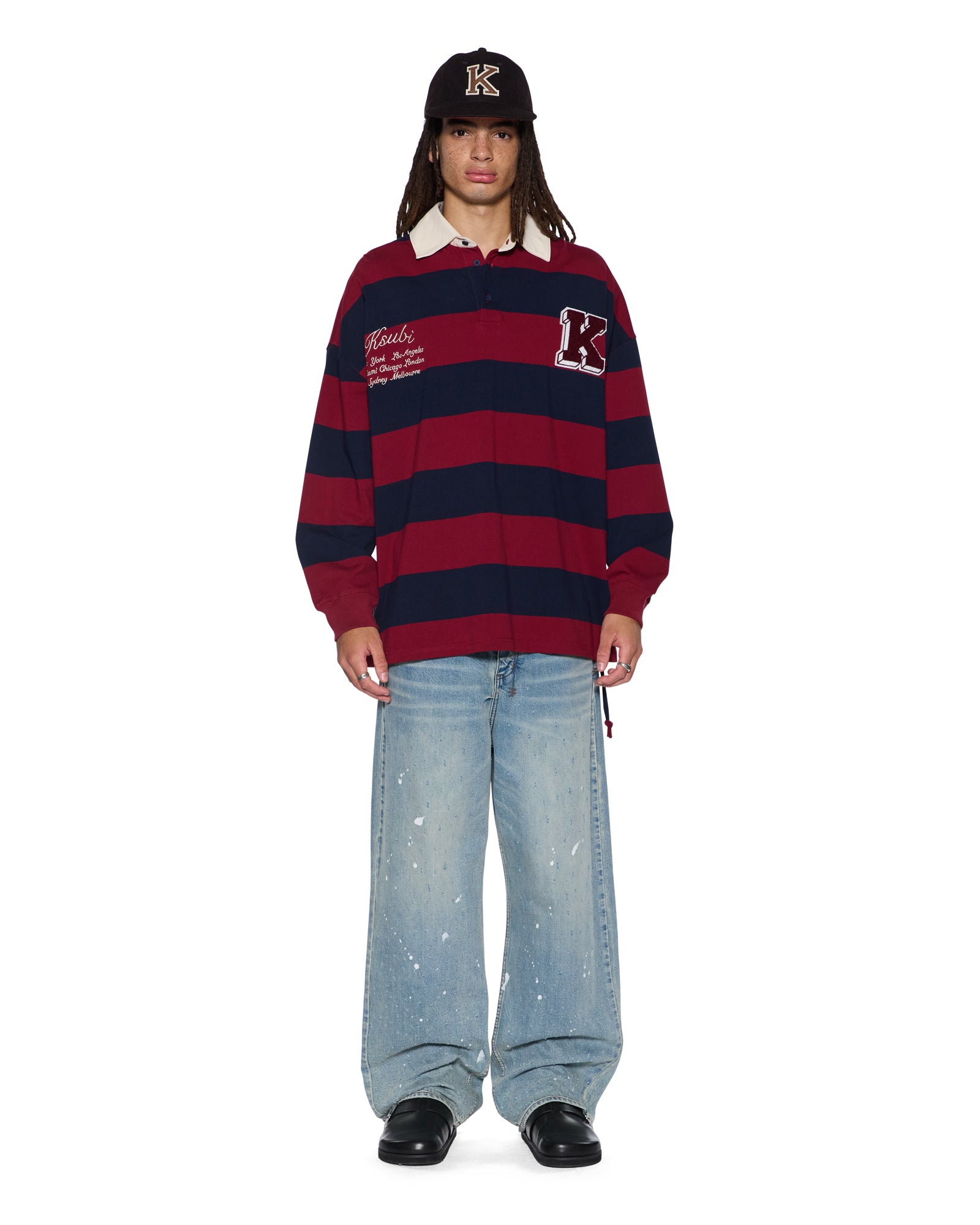 MENS RUGGED RUGBY JERSEY FIRE FADE BOXY FASHION TOPS