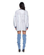 WOMENS TEAMSTER LS DRESS VINTAGE WHITE DRESSES