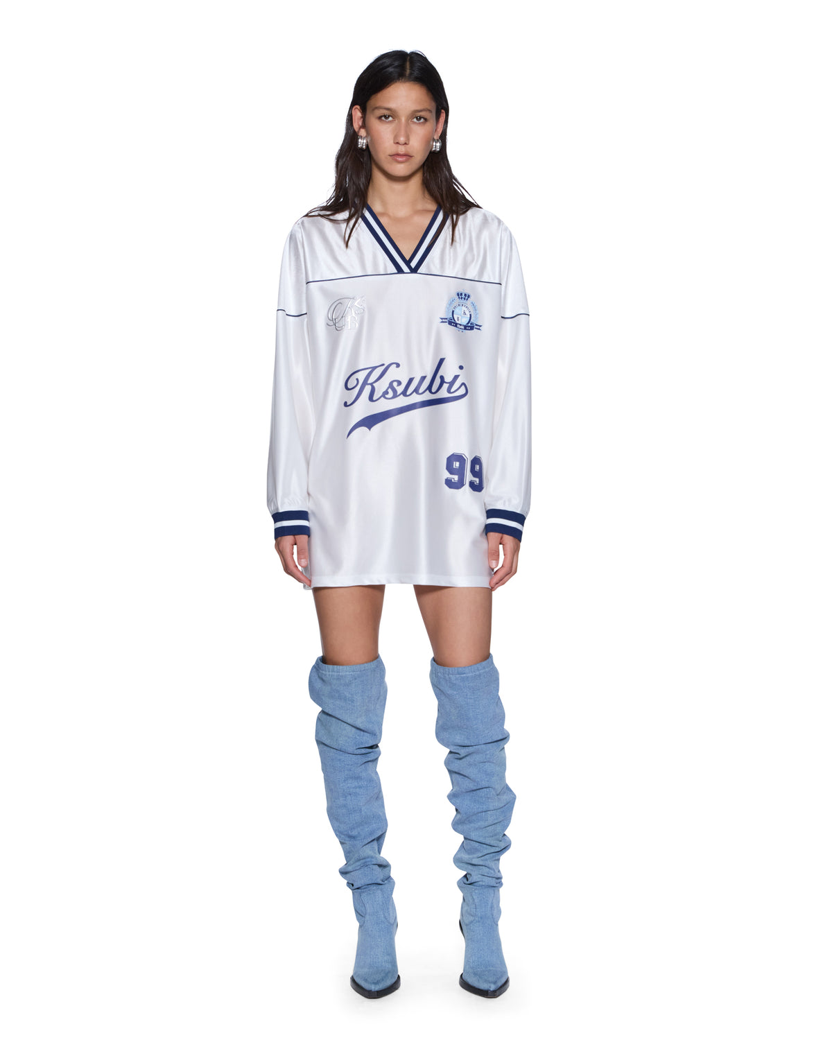 WOMENS TEAMSTER LS DRESS VINTAGE WHITE DRESSES