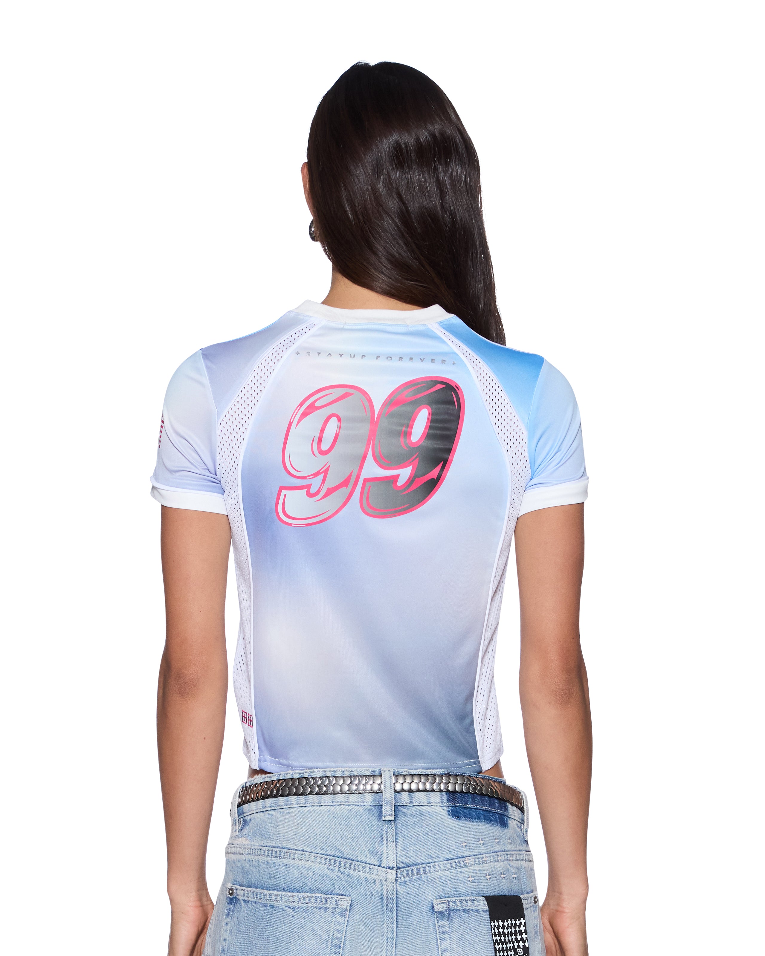 Womens All Night Baby Jersey Blu Haze Tees | Ksubi ++