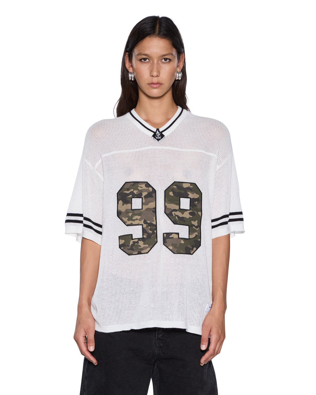 WOMENS DERBY BOYFRIEND SS JERSEY CAMO SHELL TEES