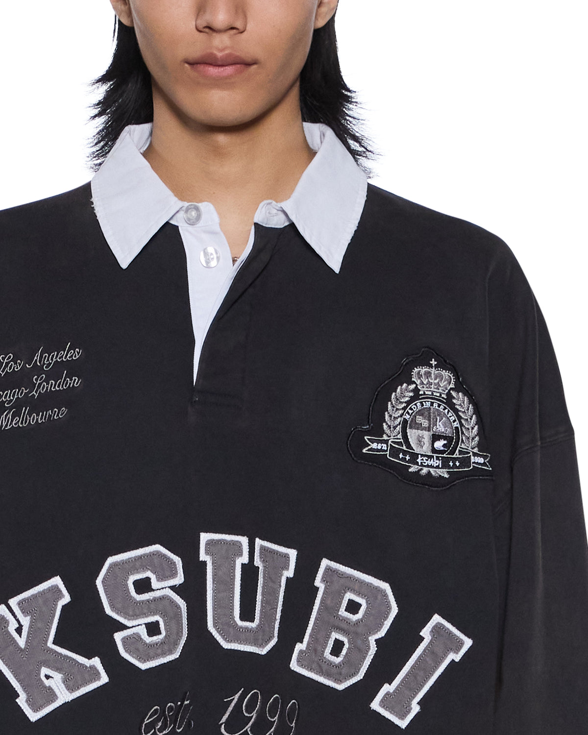 MENS DUKE RUGBY LS JERSEY BLACK SHIRTS