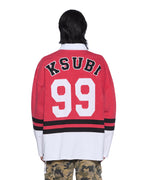 Mens Duke Rugby Ls Jersey Red Oversized Shirts - Multi Colour