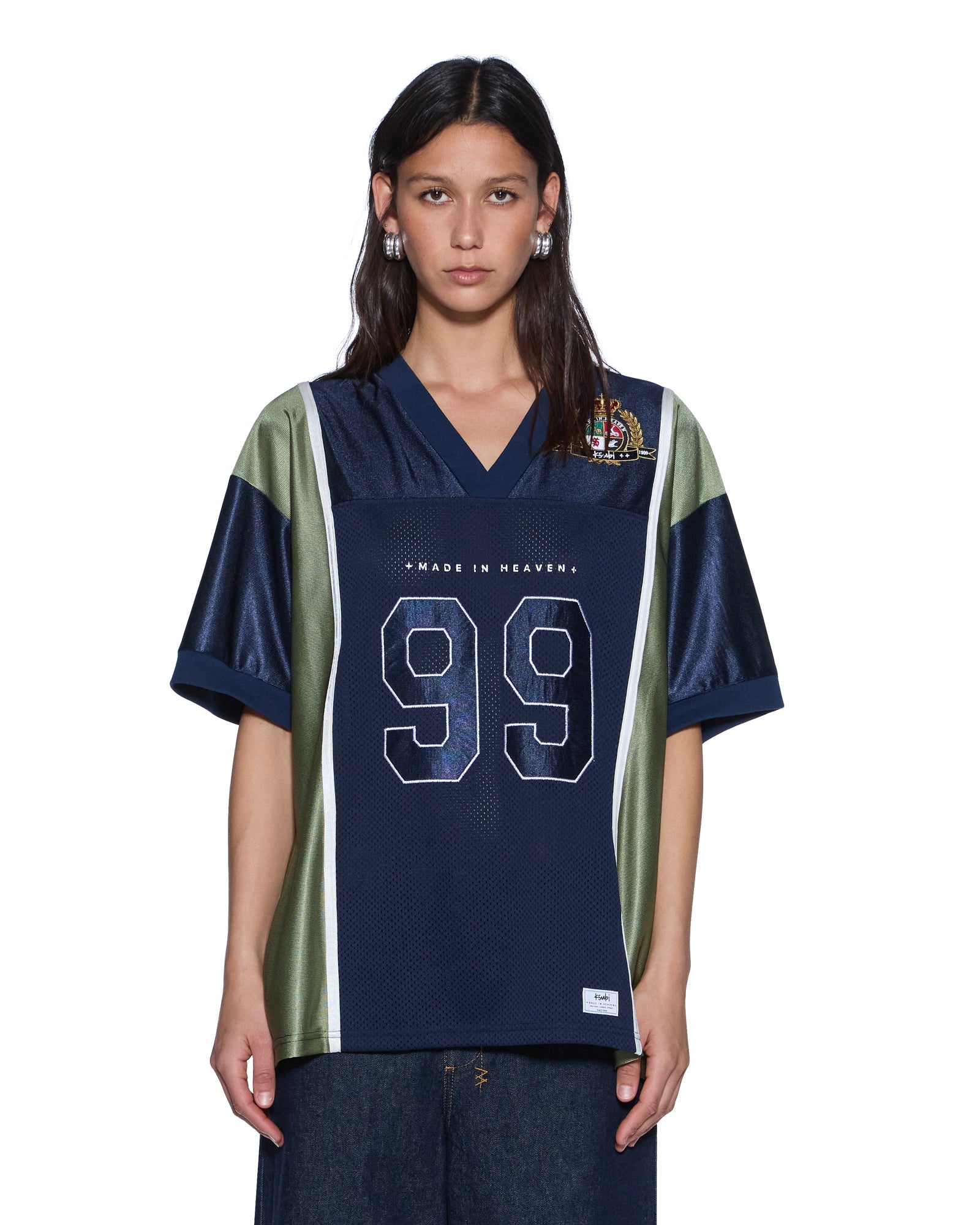 WOMENS  PLAYOFF SS JERSEY NAVY RELAXED FASHION TOPS
