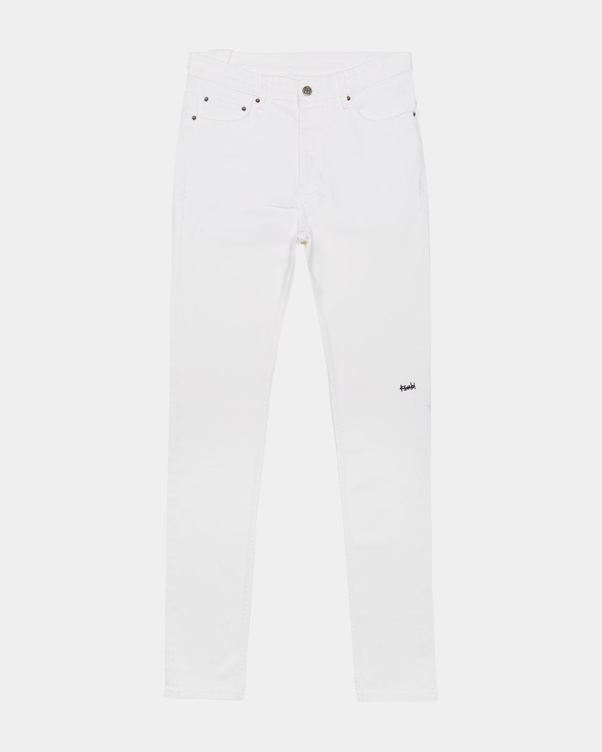 Mens Chitch Polar Krystal Slim Denim Jeans - White