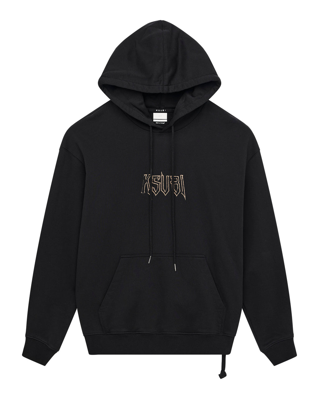 Mens Kingdom Biggie Hoodie Jet Black Oversized Fleece - Black