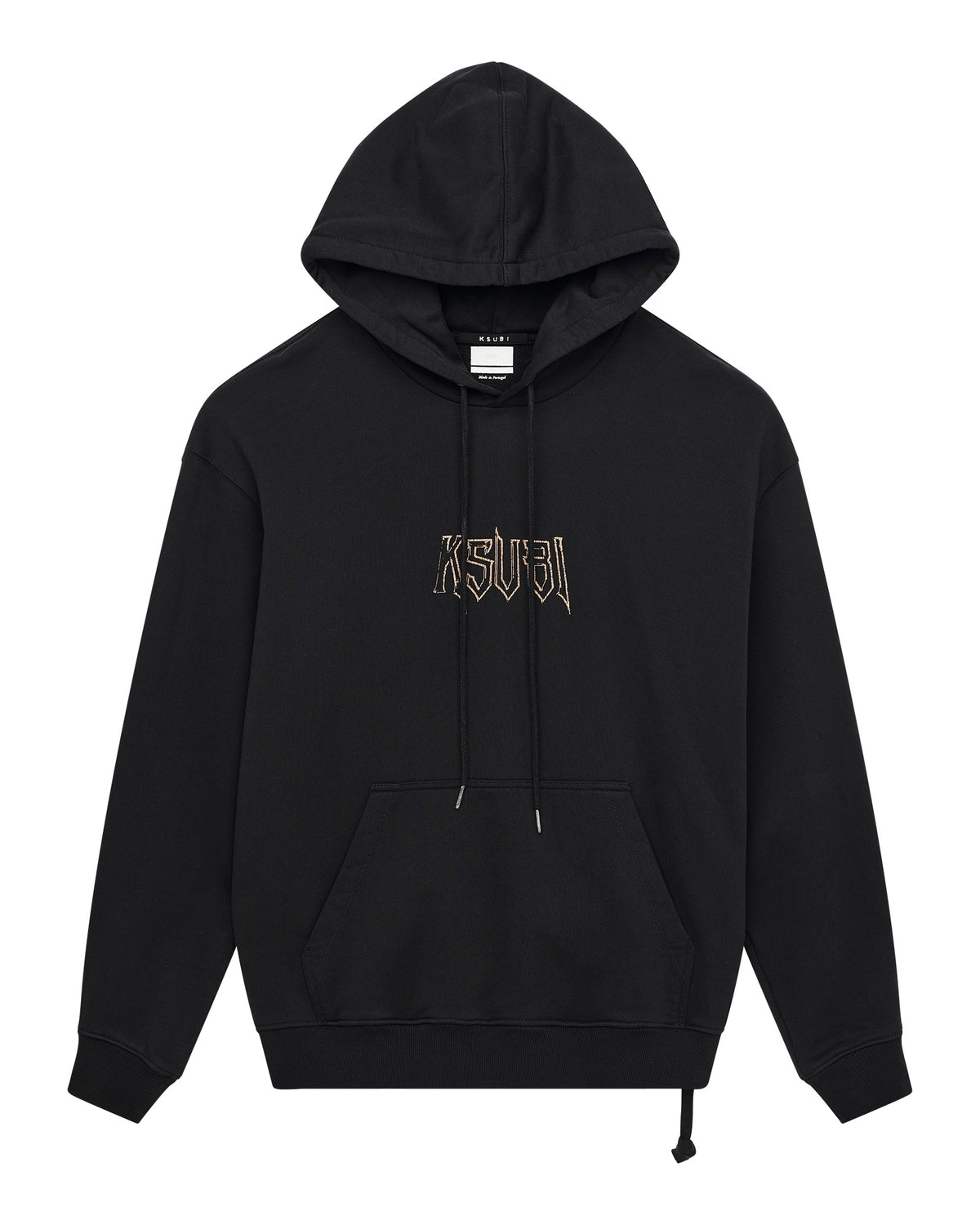 Mens Kingdom Biggie Hoodie Jet Black Oversized Fleece - Black