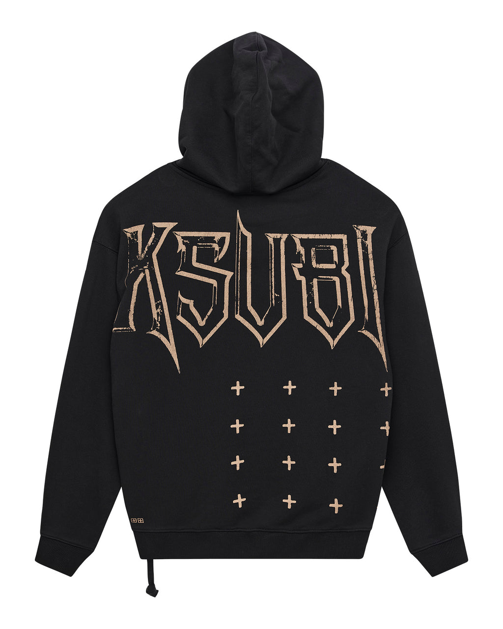 Mens Kingdom Biggie Hoodie Jet Black Oversized Fleece - Black