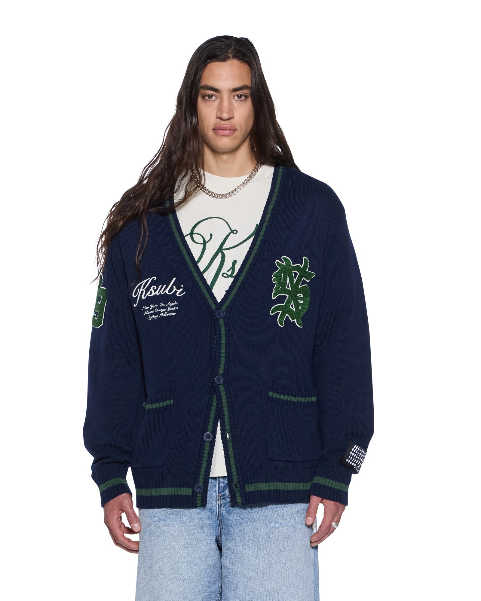 MENS PLAYOFF CARDIGAN MIDNIGHT REGULAR KNITWEAR