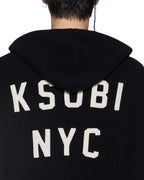 MENS BOXER ZIP KNIT HOODIE MIDNIGHT KNITWEAR
