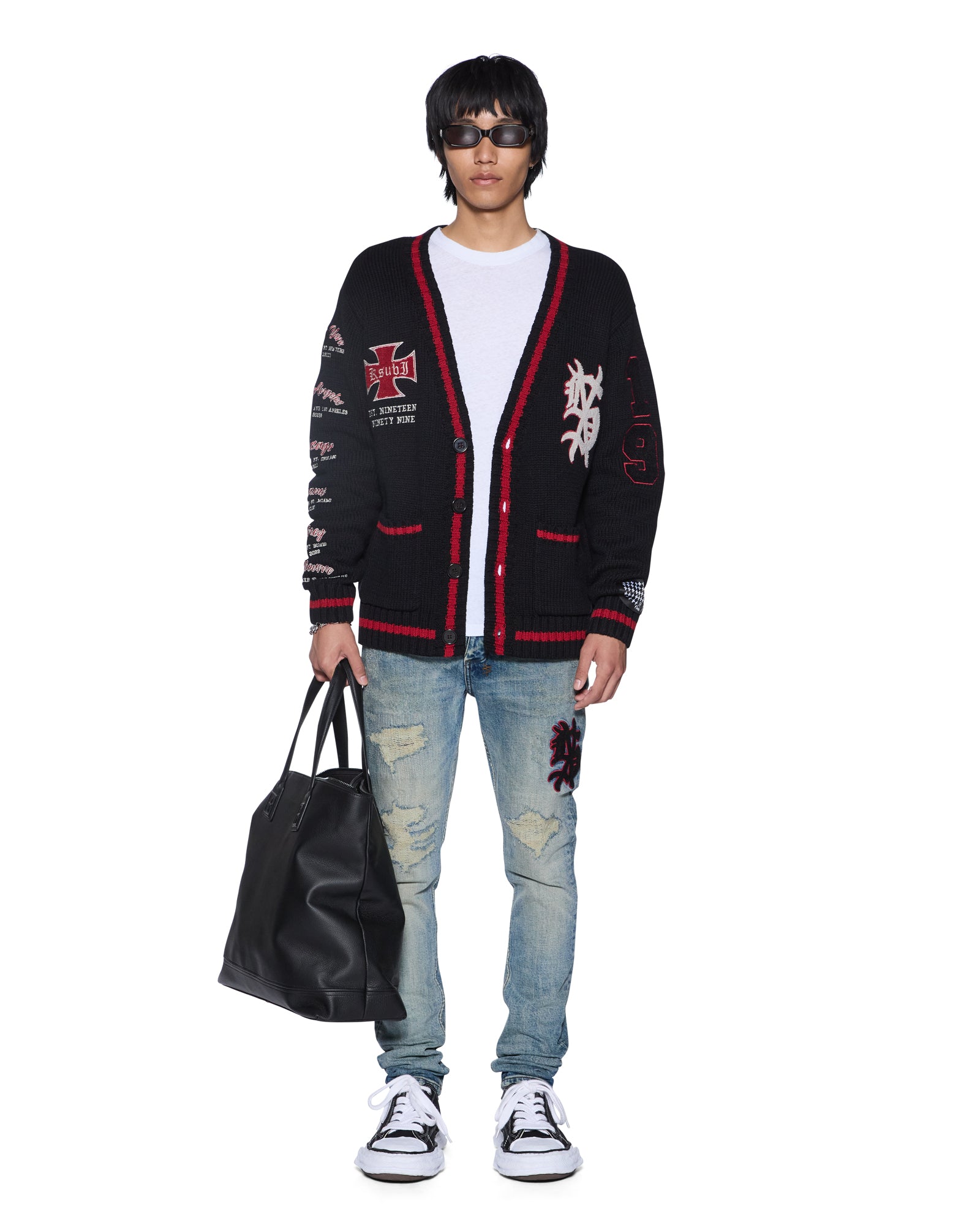 Mens League Cardigan Black Knitwear | Ksubi ++