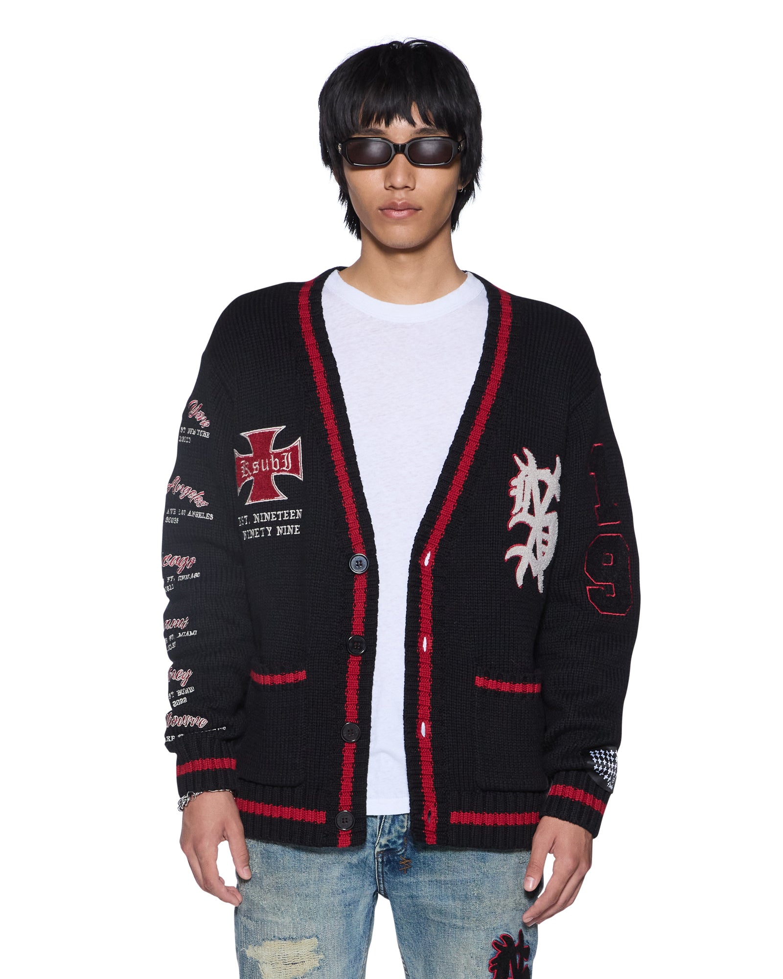 Mens League Cardigan Black Knitwear | Ksubi ++
