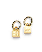 KRYSTAL BOX CROSS HUGGIE EARINGS GOLD JEWELLERY