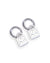  KRYSTAL BOX CROSS HUGGIE EARINGS SILVER JEWELLERY