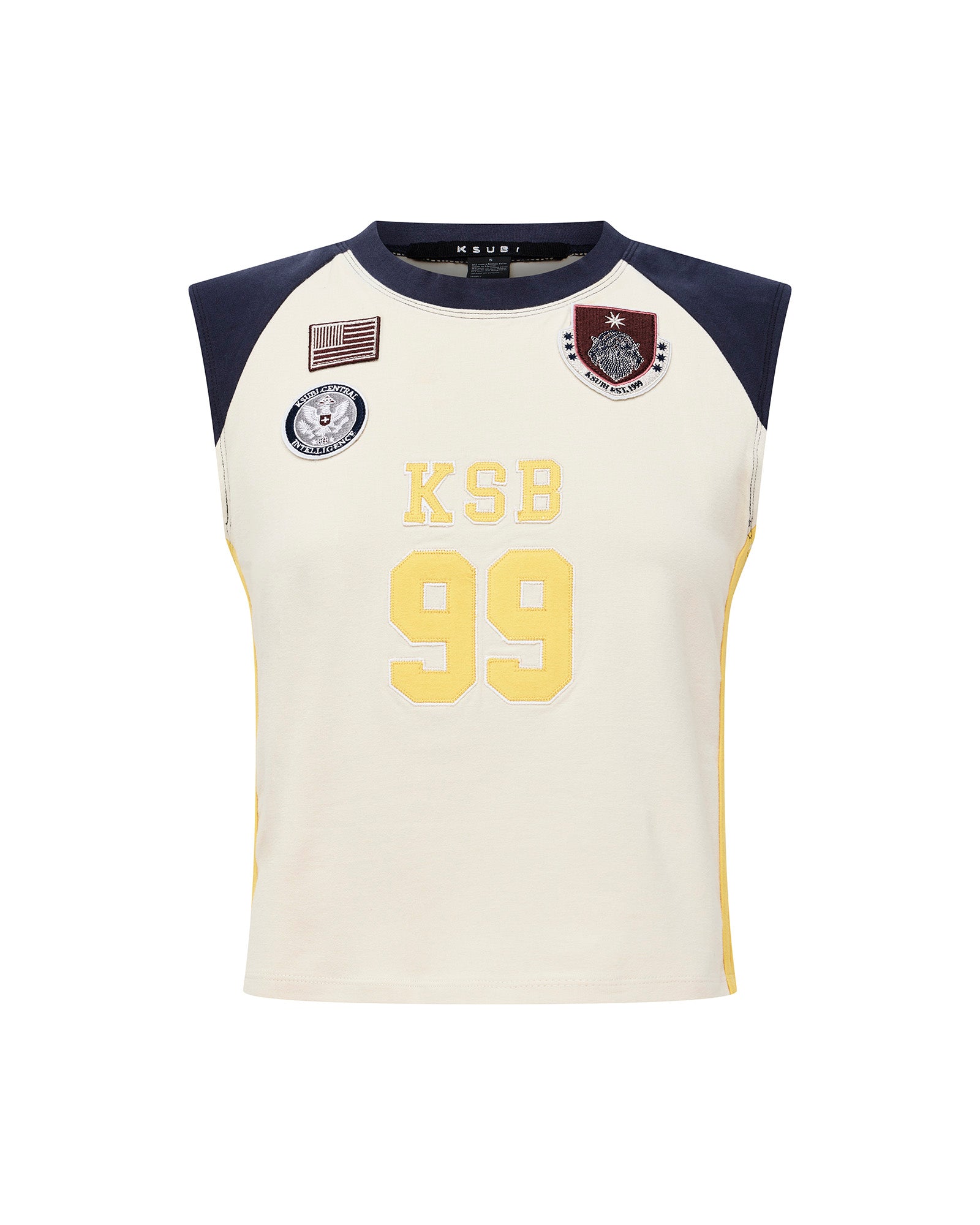 Womens Ksb Baby Tank Navy White Tees | Ksubi ++