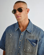 THE MONTANA SUNGLASSES GOLD GREEN EYEWEAR