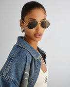 THE MONTANA SUNGLASSES GOLD GREEN EYEWEAR