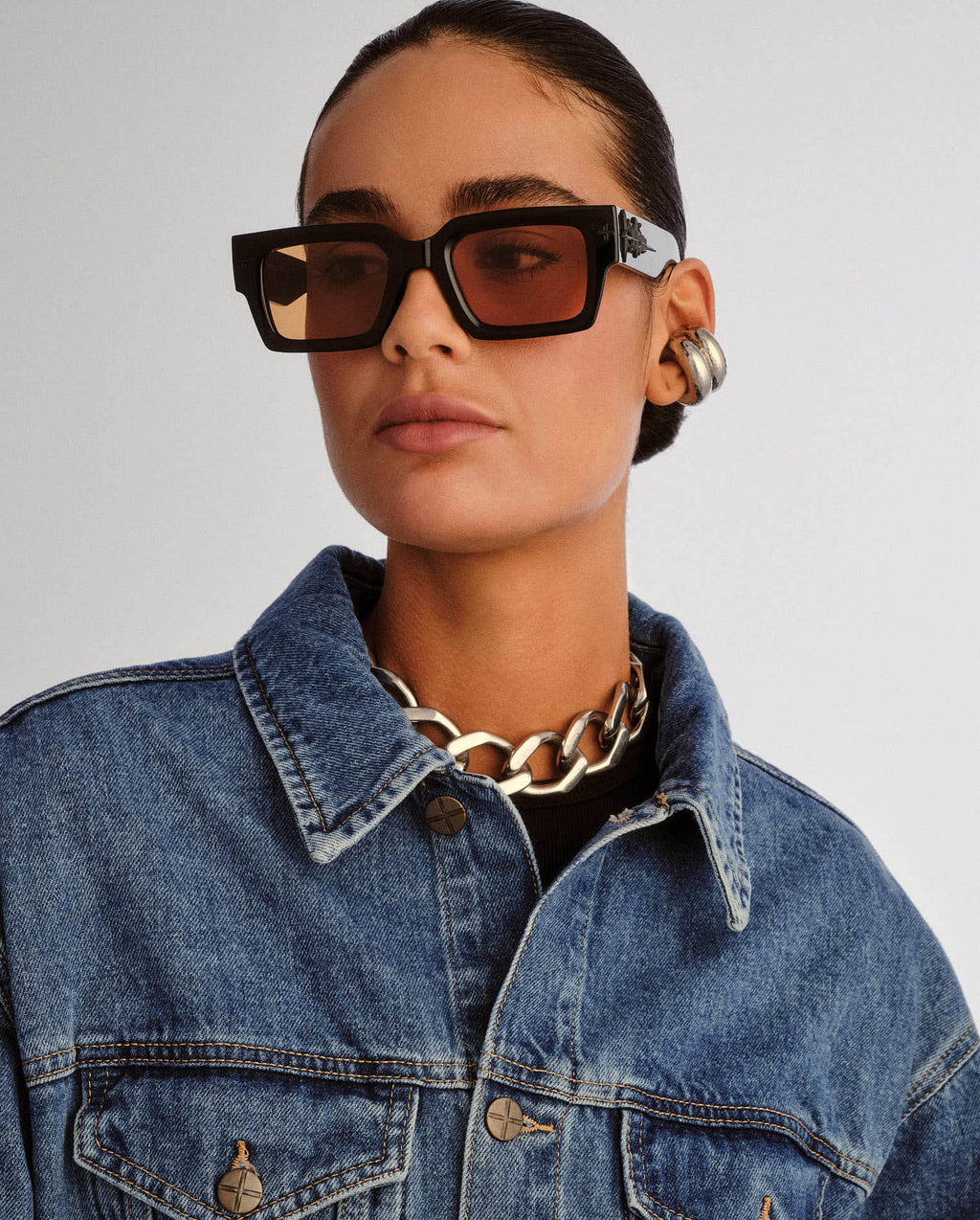 The Kingy Black Amber Tint Eyewear - Black