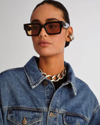 The Kingy Black Amber Tint Eyewear - Black