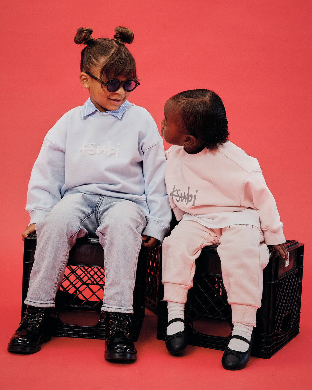 Kids 1999 Lil Biggie Crew Shallows Oversized Fleece - Blue