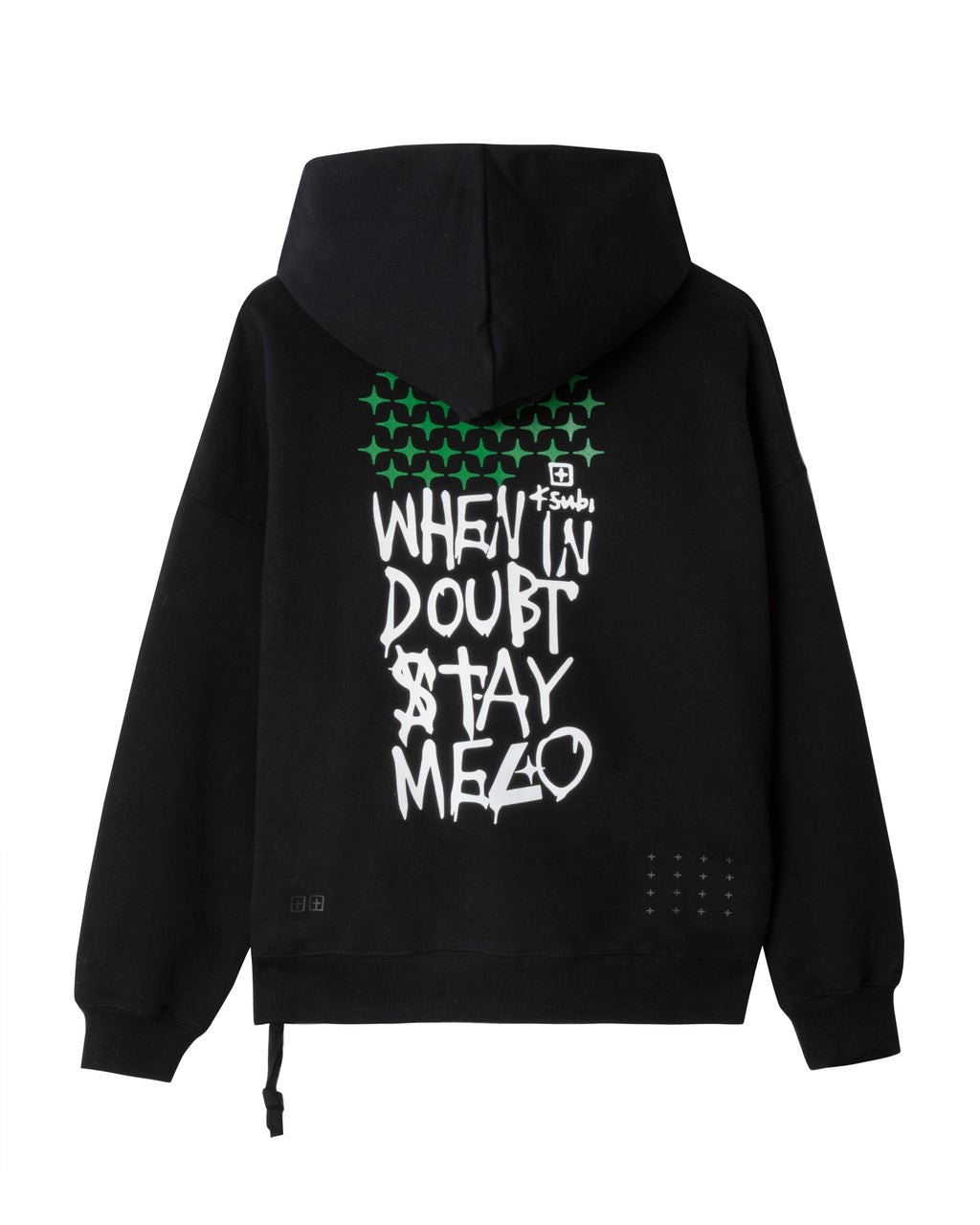 MENS KSUBI X STAYME7O EKCESS HOODIE JET BLACK FLEECE