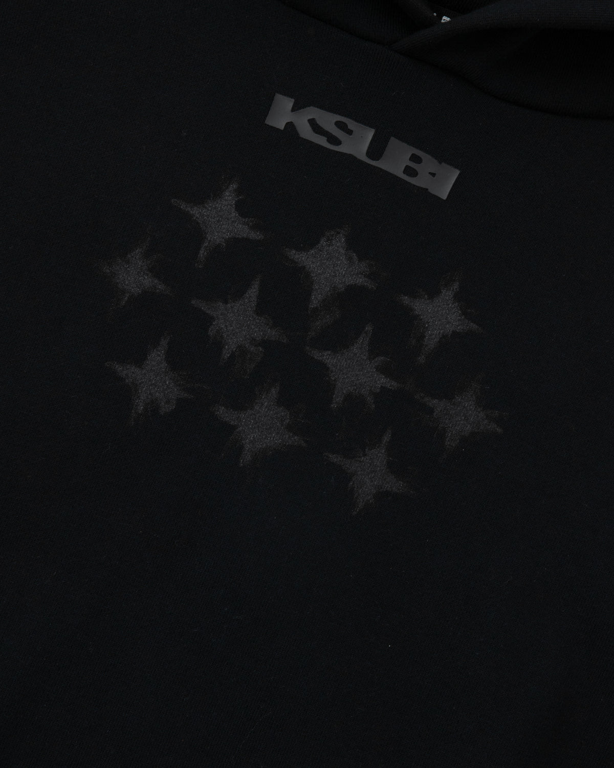 MENS KSUBI X STAYME7O EKCESS HOODIE JET BLACK FLEECE